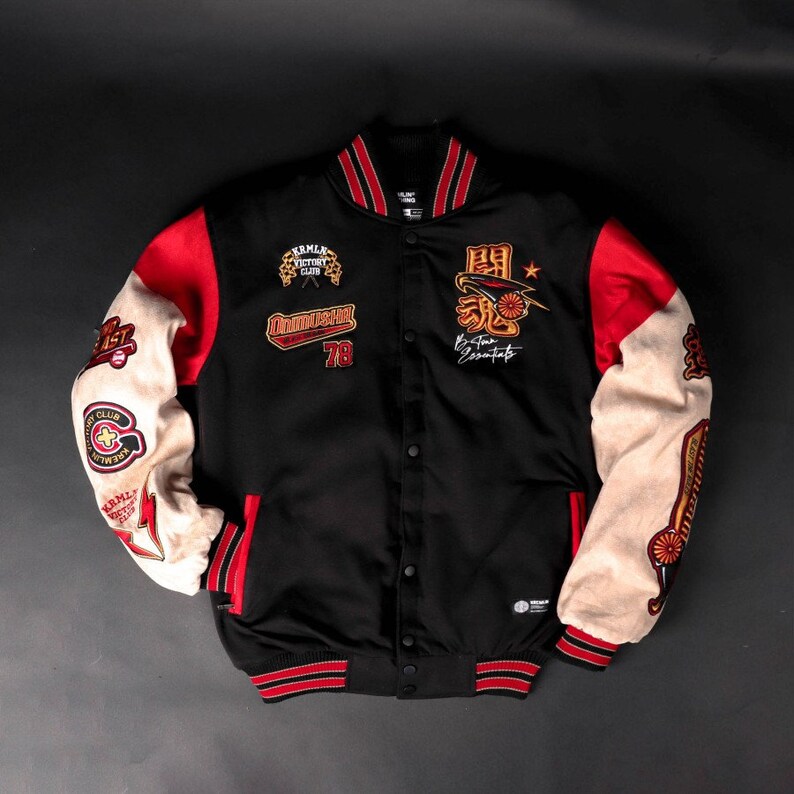 KRMLN Embroidery Varsity Jacket Series Onimusha Etsy