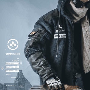 KRMLN Dystopia Series Techwear Type -ASTRAL- Cyber Tactical Sherpa Hoodie Jacket