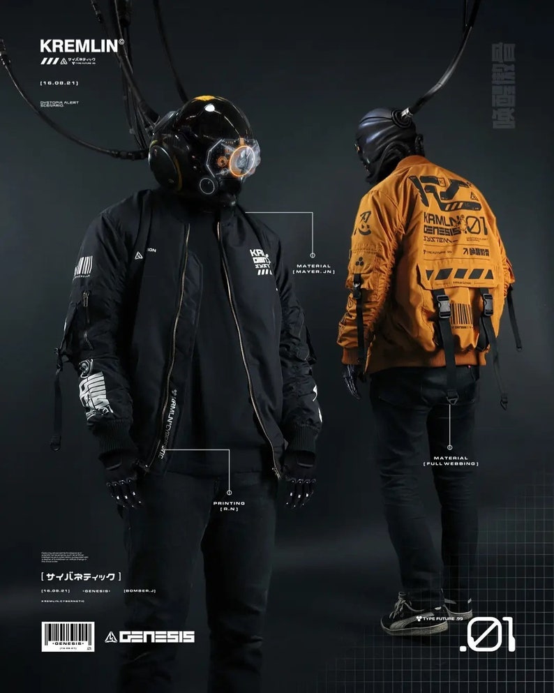 KRMLN Type Genesis Veste coupe-vent imperméable Cyberpunk image 1