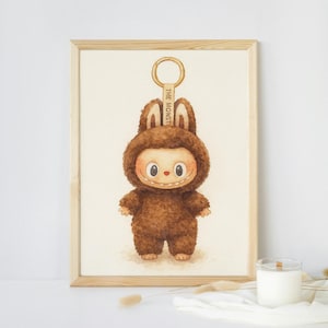 Chestnut Cocoa Labubu A4 Digital Print – Instant Download | Pop Mart | Labubu Art Printable | Cute Wall Art | The Monsters | Zomomo |