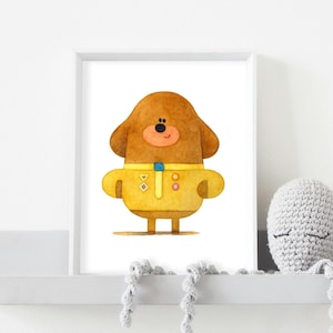 Hey Duggee Nursery Print: Watercolor Kids Wall Art (A4 Digital Download)