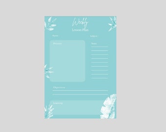 Printable Weekly Lesson Plan A4 PDF - Light Pink - Etsy