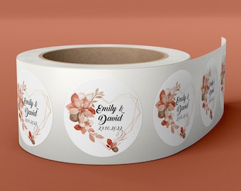Personalized Autumn Wedding Stickers, Wedding Stickers, Wedding Stickers, Thank You Stickers, Autumn Stickers, Wedding Stickers