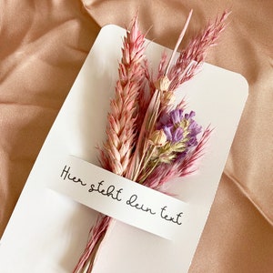 Personalisierte Karte mit Trockenblumen, Geschenk zur Hochzeit, personalisierte hochzeitsgeschenke, Geschenk zum Geburtstag Bild 2
