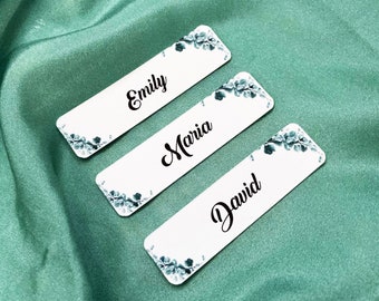 Personalized wedding table decoration, place card, eucalyptus place cards, name tags wedding place card, gifts and place card