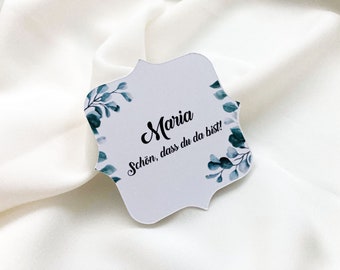 Personalisierte Hochzeittischdeko, Tischkarte, Eukalyptus Platzkarten, Namensschilder Hochzeit Tischkarte, Gastgeschenke und Tischkarte