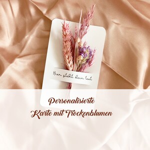 Personalisierte Karte mit Trockenblumen, Geschenk zur Hochzeit, personalisierte hochzeitsgeschenke, Geschenk zum Geburtstag Bild 3
