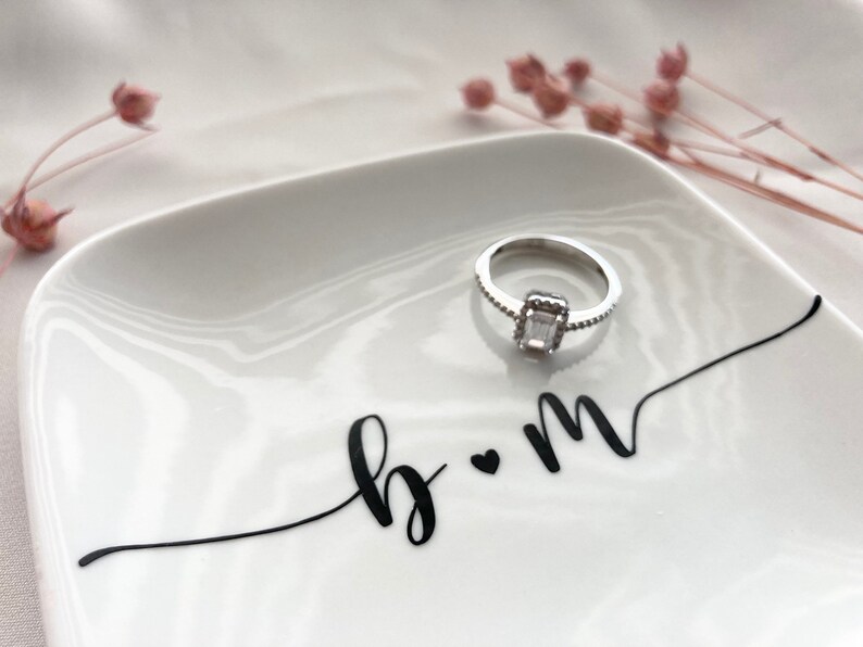 Engagement Gift Personalized Ring Bowl, Engagement Ring Bowl, Wedding Ring Bowl, Gift for Bride and Groom, Gift for Wedding image 6