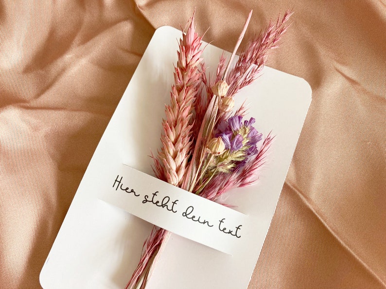 Personalisierte Karte mit Trockenblumen, Geschenk zur Hochzeit, personalisierte hochzeitsgeschenke, Geschenk zum Geburtstag Bild 2