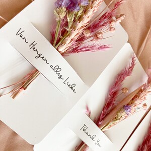 Personalisierte Karte mit Trockenblumen, Geschenk zur Hochzeit, personalisierte hochzeitsgeschenke, Geschenk zum Geburtstag Bild 7
