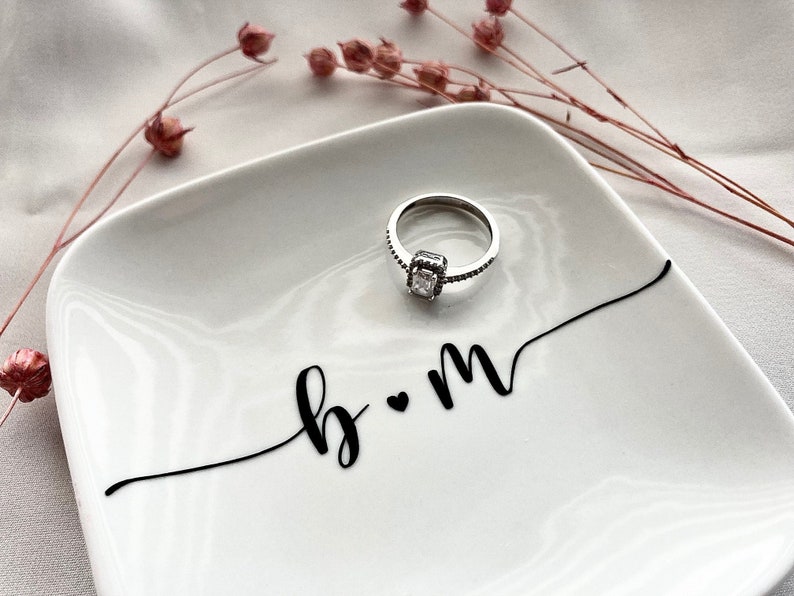 Engagement Gift Personalized Ring Bowl, Engagement Ring Bowl, Wedding Ring Bowl, Gift for Bride and Groom, Gift for Wedding image 3