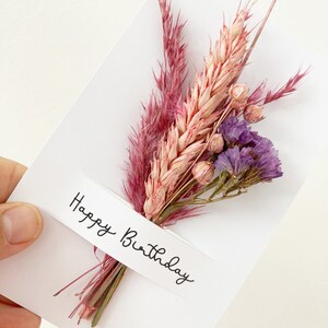 Personalisierte Karte mit Trockenblumen, Geschenk zur Hochzeit, personalisierte hochzeitsgeschenke, Geschenk zum Geburtstag Bild 5