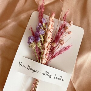 Personalisierte Karte mit Trockenblumen, Geschenk zur Hochzeit, personalisierte hochzeitsgeschenke, Geschenk zum Geburtstag Bild 4