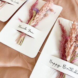 Personalisierte Karte mit Trockenblumen, Geschenk zur Hochzeit, personalisierte hochzeitsgeschenke, Geschenk zum Geburtstag Bild 6