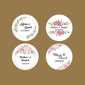 personalized paper stickers, stickers for weddings, thank you stickers, thank you stickers, floral wedding stickers, wedding stickers S004