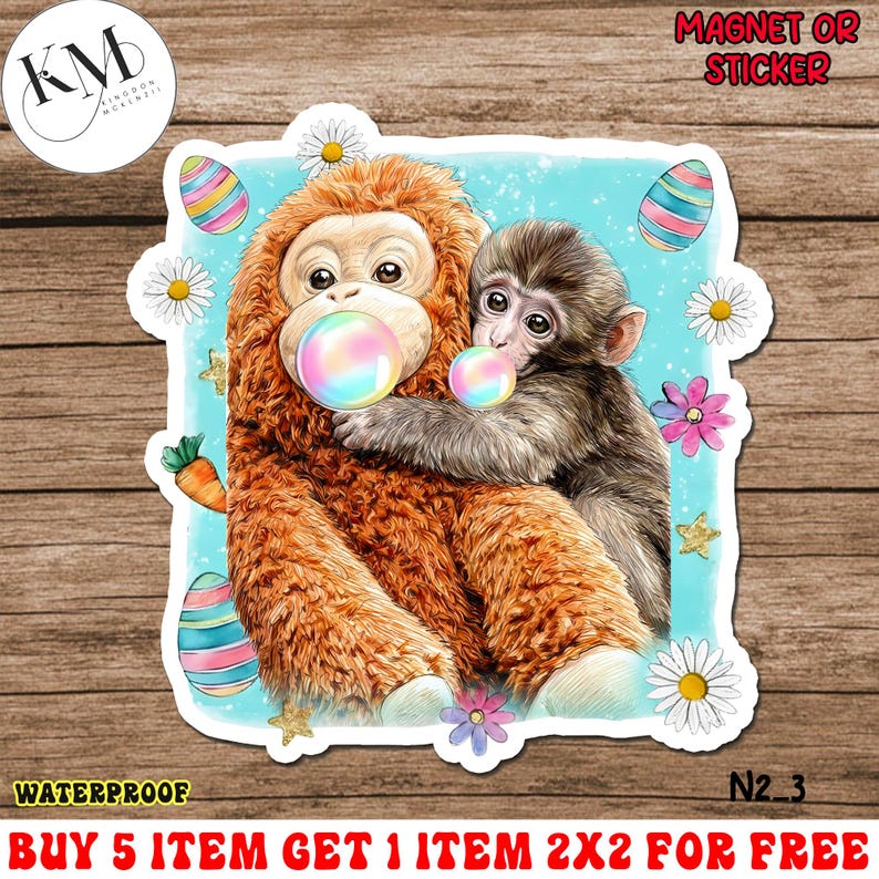 Monkey Blowing Raspberry Punch the Monkey Blowing Bubblegum Easter Sticker, Punch the Monkey ...