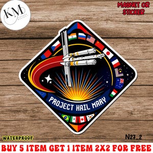 Project Hail Mary gesticktes Eisen auf Patch Weltraum-Mission Sci-Fi Rakete Patch