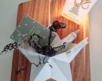 Personalized Christmas gift voucher, gift certificate, star, Dala horse, voucher, wooden board