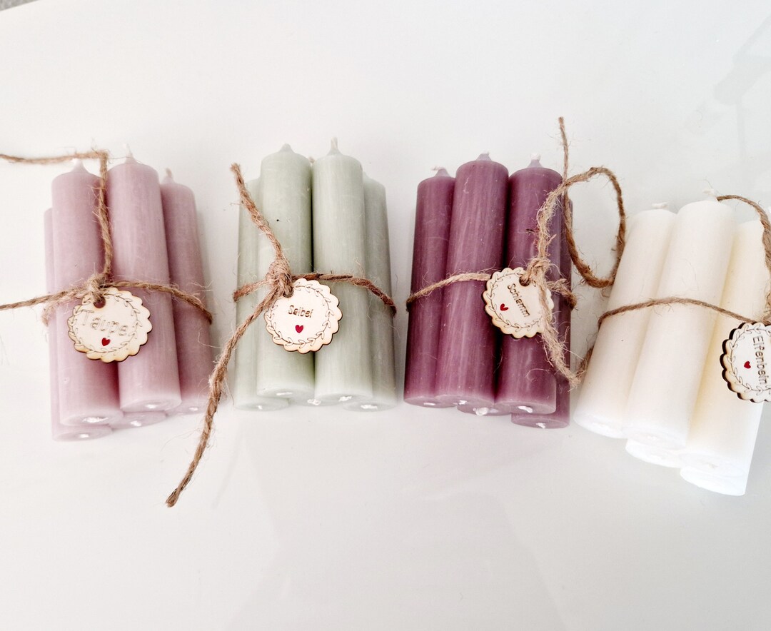 5 Beautiful Small Pillar Candles 10 Cm Etsy