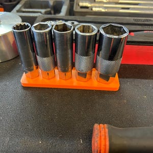 3/8&quot; Spark Plug Holder (Holds 5) | Drawer Organiser | Toolbox Organiser | Mechanic Gift
