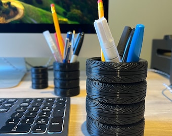 Tyre Pen Holder, Pencil Pot, Desk Organiser, Mechanic Gift, Car Enthusiast Gift