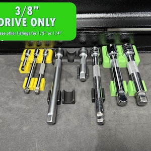 3/8&quot; Drive Magnetic Socket Extension Holder, Drawer Organiser, Toolbox Organiser, Mechanic Gift, Dad Gift