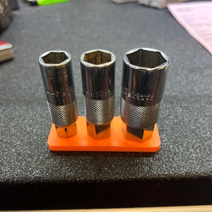 3/8&quot; Spark Plug Holder (Holds 3) | Drawer Organiser | Toolbox Organiser | Mechanic Gift