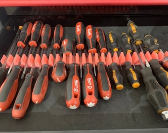 Modular Magnetic Screwdriver Organiser, Drawer Organiser, Toolbox Organiser, Mechanic Gift, Dad Gift