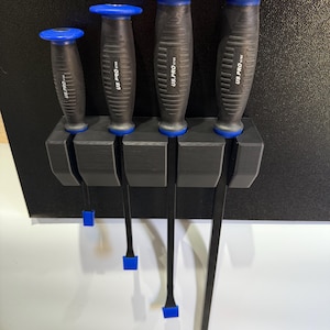 Magnetic US Pro Pry Bar Holder (Holds 4) | Pry Bar Holder | Crow Bar  | Drawer Organiser | Toolbox Organiser | Mechanic Gift | Dad Gift