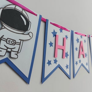 Banner de cumpleaños espacial, Banner de fiesta de astronautas, Primer viaje alrededor del sol, Cumpleaños con temática del espacio exterior, Banner hecho a mano,