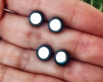 Men's TITANIUM black earring, valentines day gift for him, studs earrings for men, unique gifts for men, jewelry earrings mens earrings