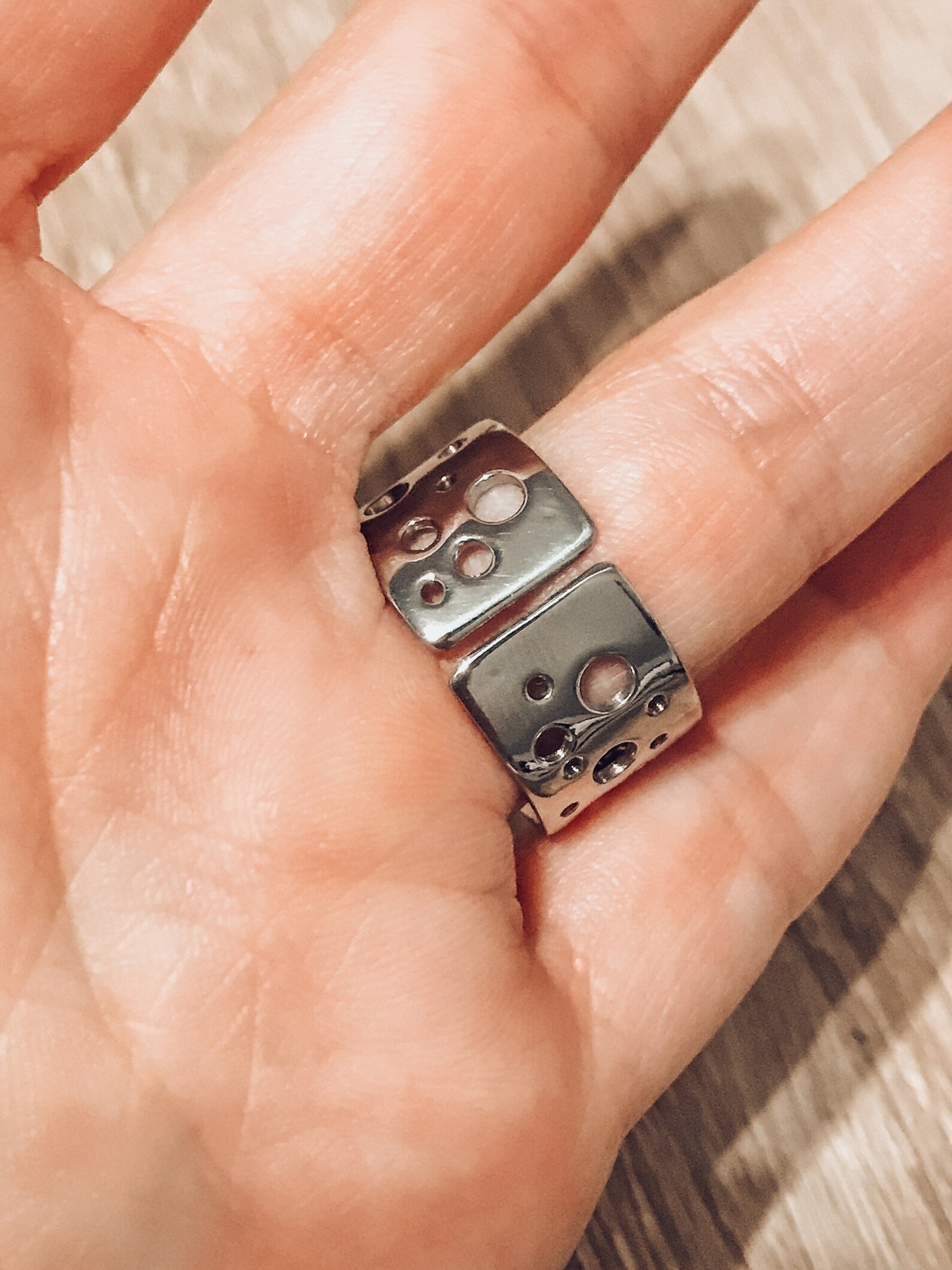 Boho Erosion Ring Titanium Ring Statement Ring Eroded Band - Etsy