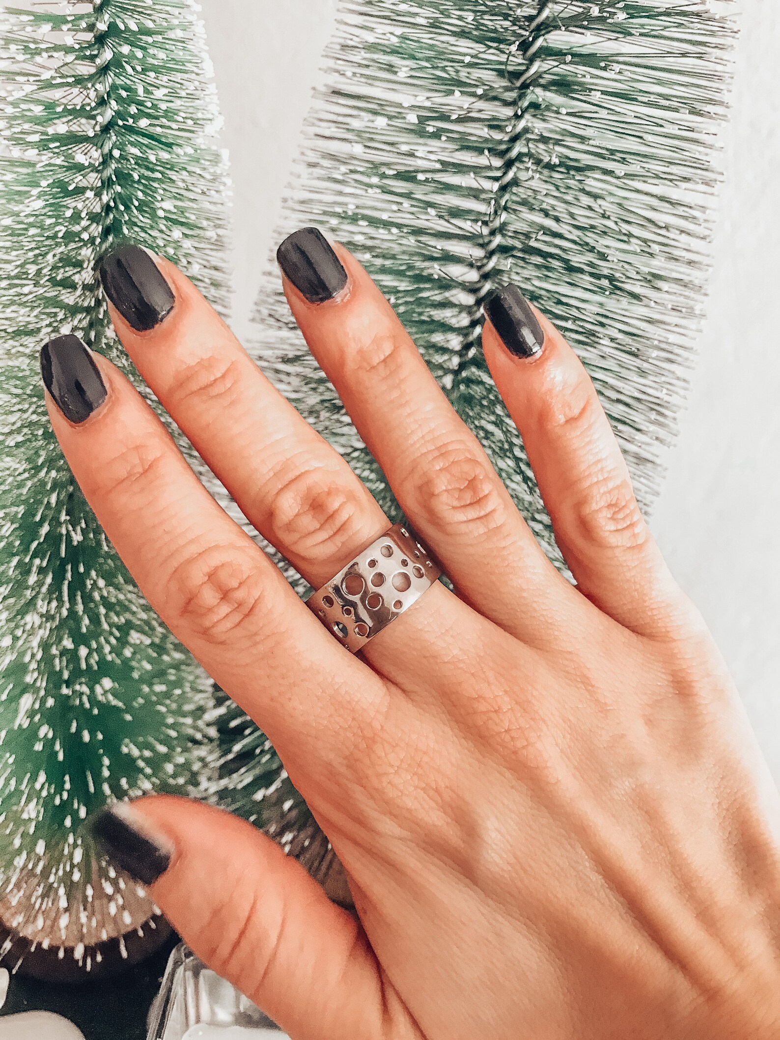 Boho Erosion Ring Titanium Ring Statement Ring Eroded Band - Etsy