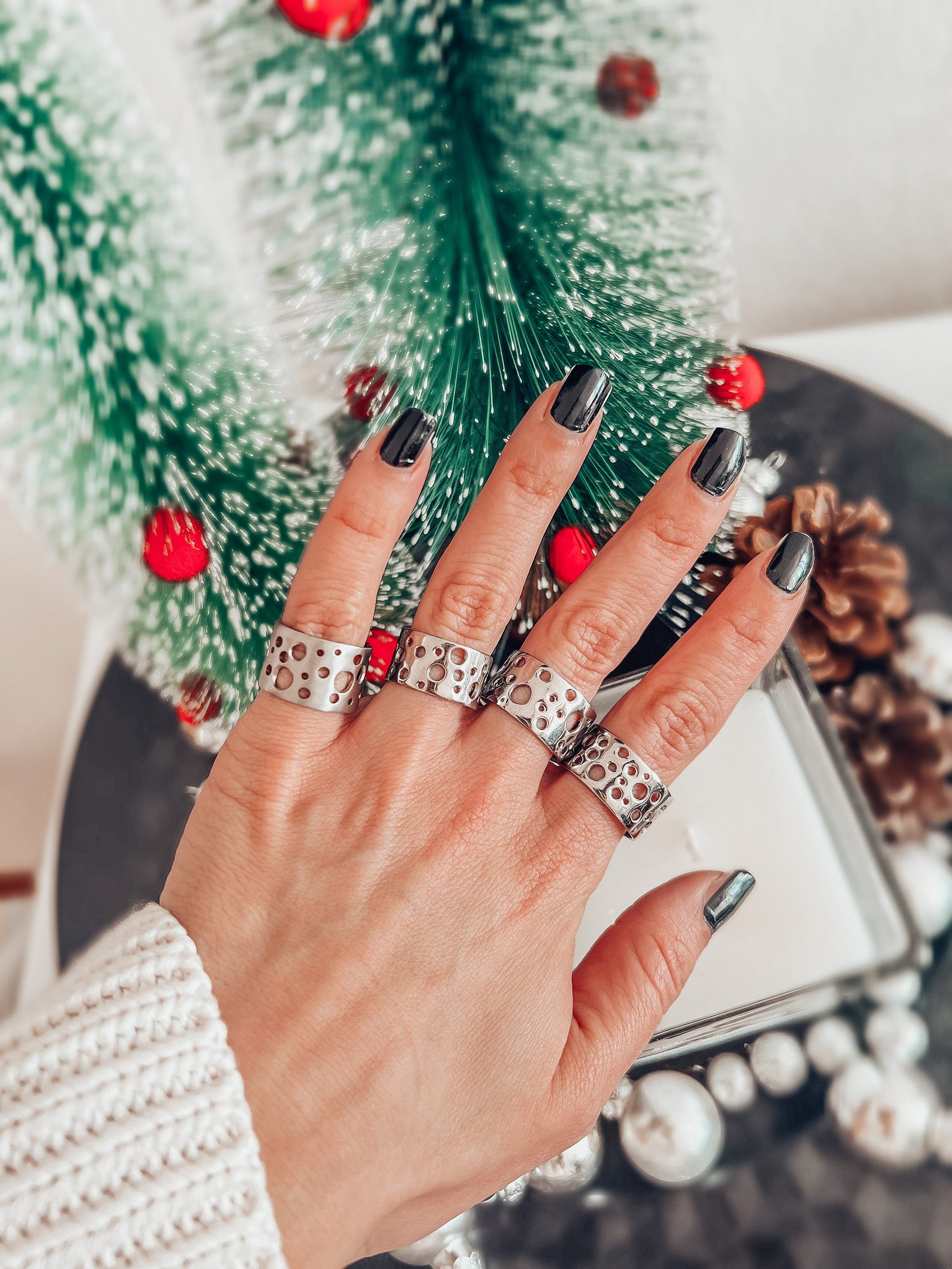 Boho Erosion Ring Titanium Ring Statement Ring Eroded Band - Etsy