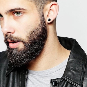 Pendientes de titanio negro hechos a mano, hipoalergénicos, para hombre, individuales o en par.