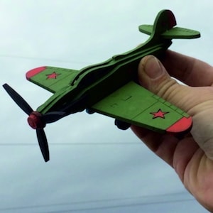 Laser Cut airplane model svg , airplane pdf , Glowforge vector , Wooden Puzzle for Kids Airplane Toy 3D Model dxf svg ai cdr pdf eps file