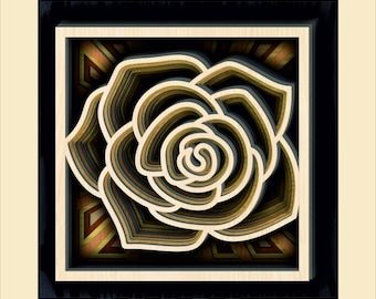 3D Rose Mandala SVG File: Laser Cut Wooden Wall Art (Digital Download)