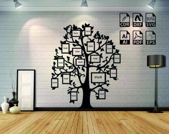Laser Cut Family Tree Photo Frame SVG DXF (Digital Download)