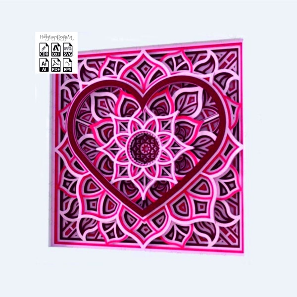 Heart Mandala Svg - Etsy