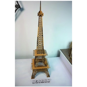 Corte a laser 3D quebra-cabeça Torre Eiffel svg, modelo arquitetônico 3D dxf, torre Eiffel de madeira svg quebra-cabeça vetor SVG cdr DXF ai arquivo PDF eps