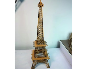 Laser Cut Eiffel Tower 3D Puzzle: Architectural Model SVG (Digital File)