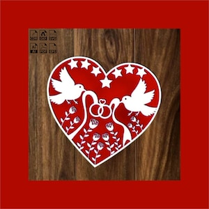 Cartão de casamento cortado a laser, arquivo svg de casamento, arquivo dxf, ocasiões especiais, presente, plano cnc, casamento, glowforge, lightburn, decorações de casamento