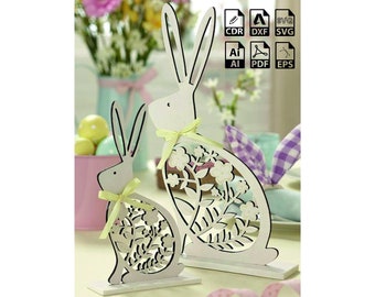 Laser Cut Easter Bunny Decoration: CNC Plan Template (Digital Download)
