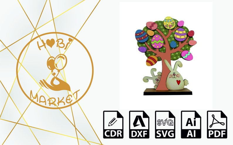 Easter Tree Laser Cut - Easter Tree Dxf - Easter Tree Svg - Easter Tree ...