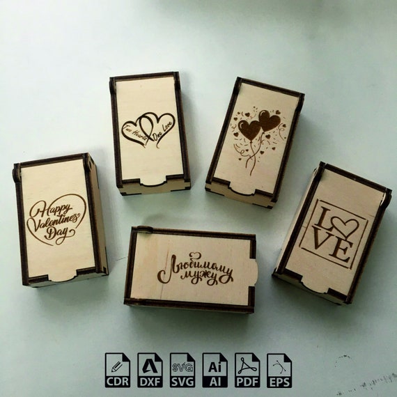 Laser-Cutting Wooden Valentine's Day Gift Tags - Pack of 6 tags
