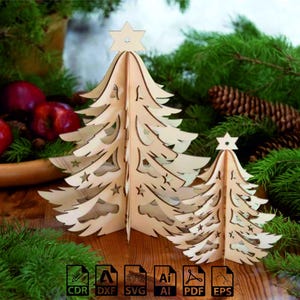 Laser Cut Christmas Tree File: 4mm SVG DXF PDF (Digital Download)