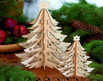 Laser Cut Christmas Tree File: 4mm SVG DXF PDF (Digital Download)