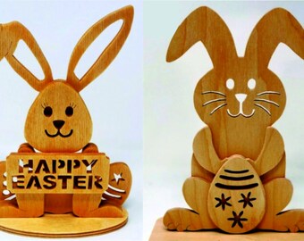 Happy Easter , Easter Bunny svg , easter dxf , ostern svg , easter bunny laser cut 3mm - 6mm wood cnc vector drawing DXF cdr SVG ai PDF file