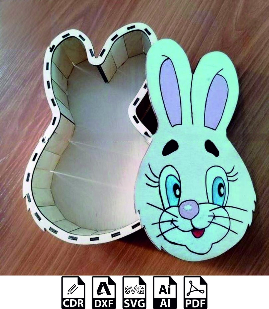 Laser Cut Easter Bunny Gift Box Template (SVG DXF PDF) - Etsy