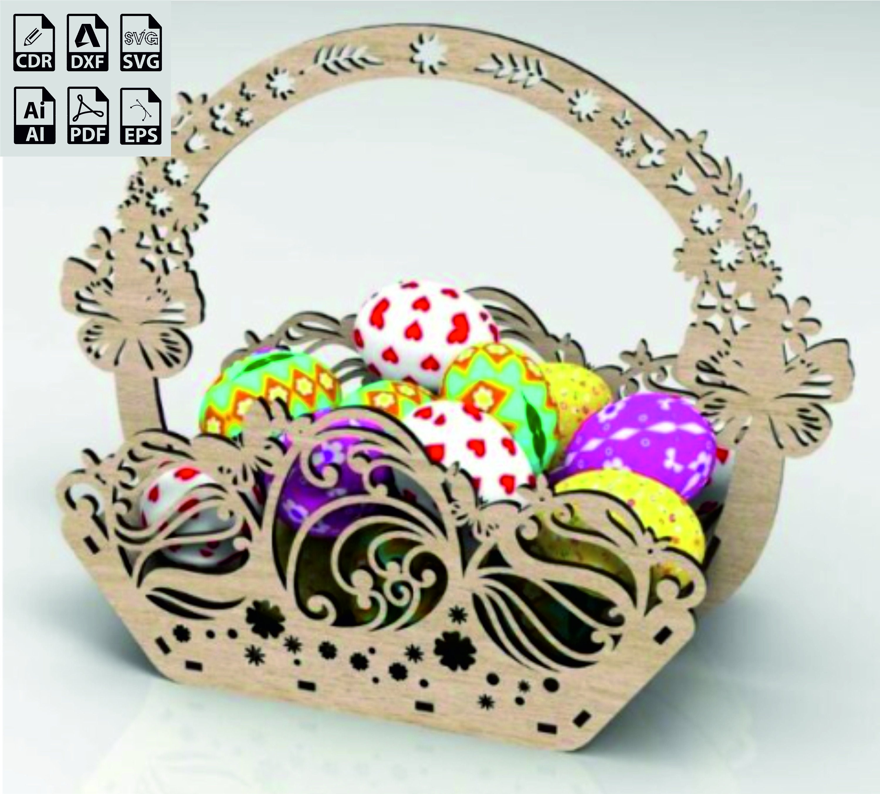 Laser Cut Easter Basket SVG: Glowforge File (digital Download) - Etsy
